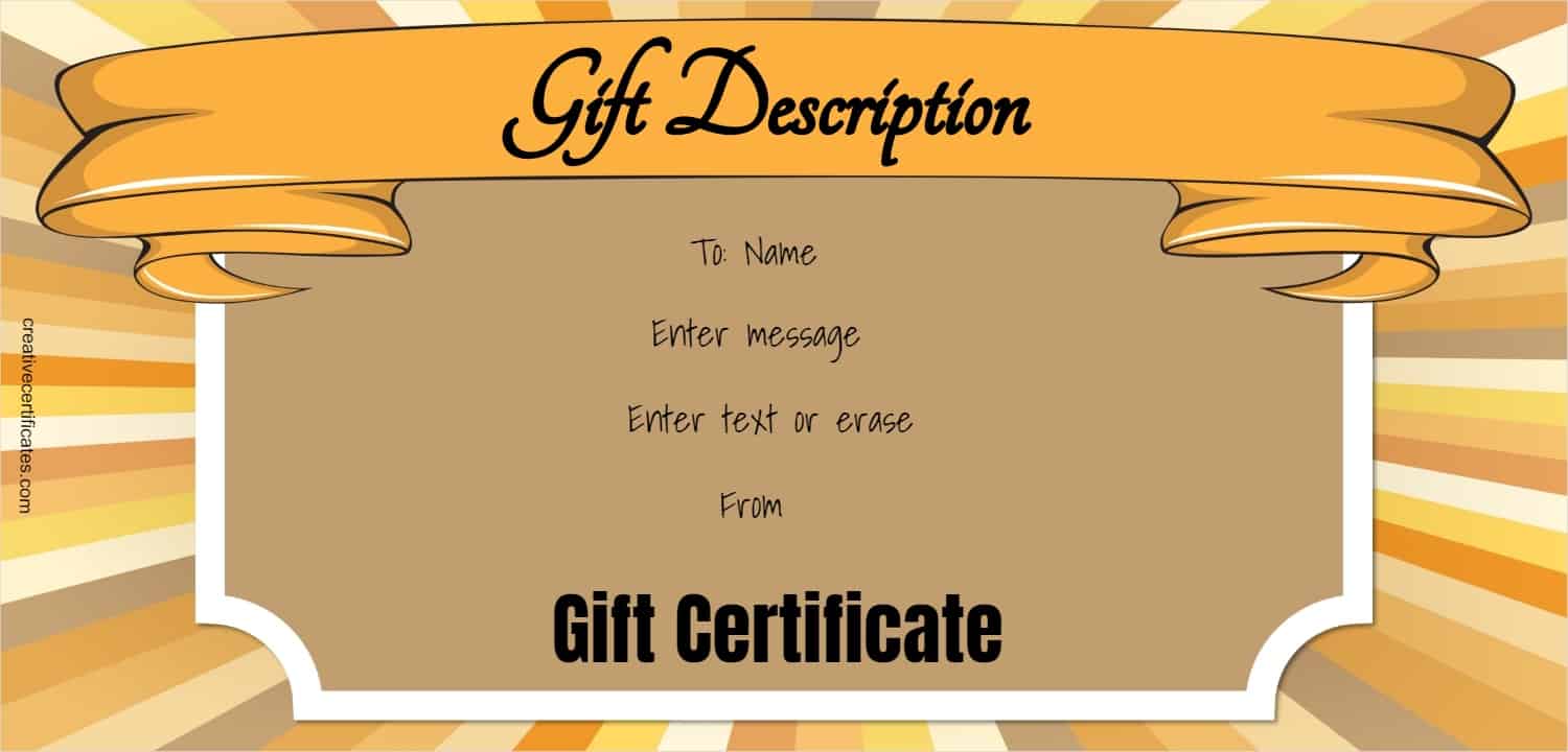 Printable Customizable Gift Certificate Template