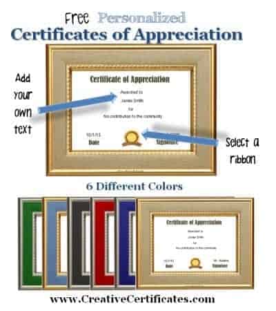 Certificate of appreciation