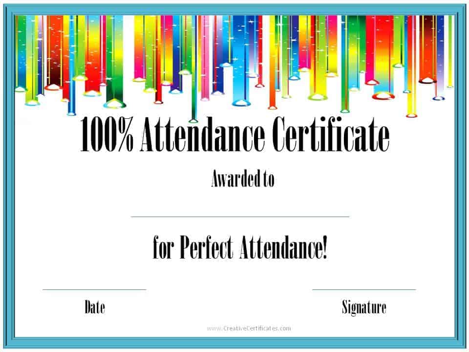 Certificate Of Perfect Attendance Template Deped