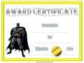 Batman Award Certificate