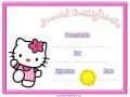 Hello Kitty Certificate