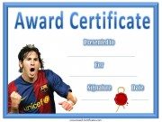 Soccer Printable Certificate