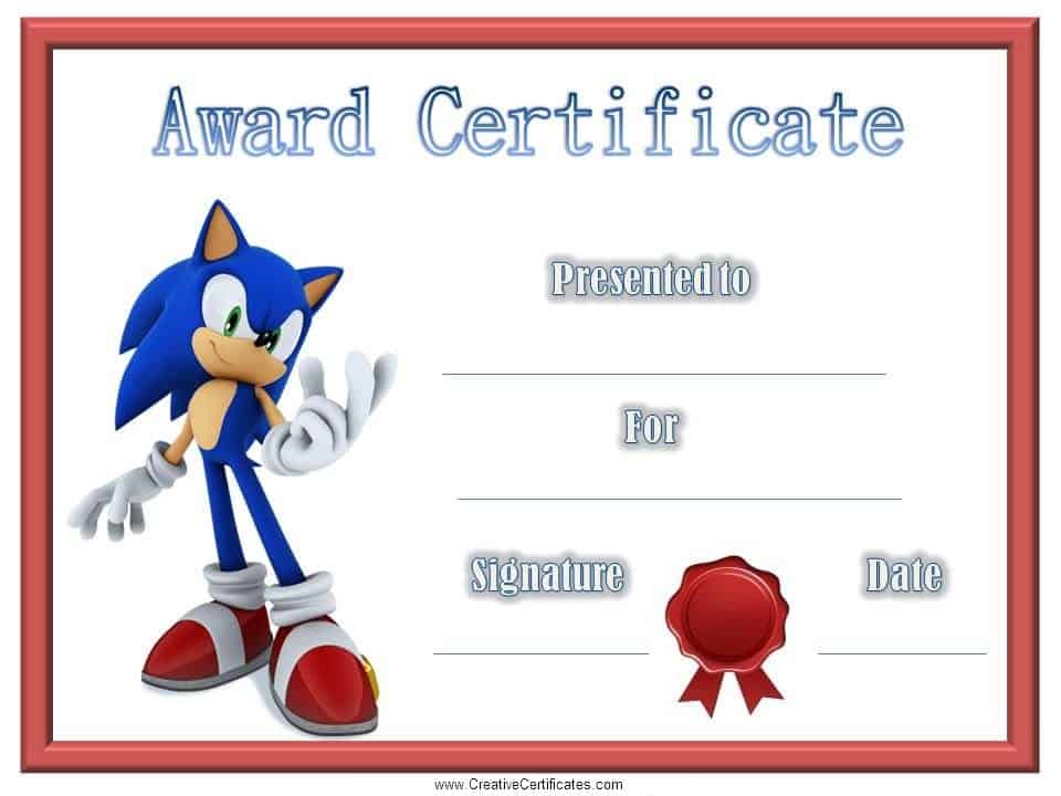 award certificate for kids