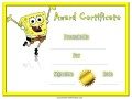 Spongebob Award Certificates