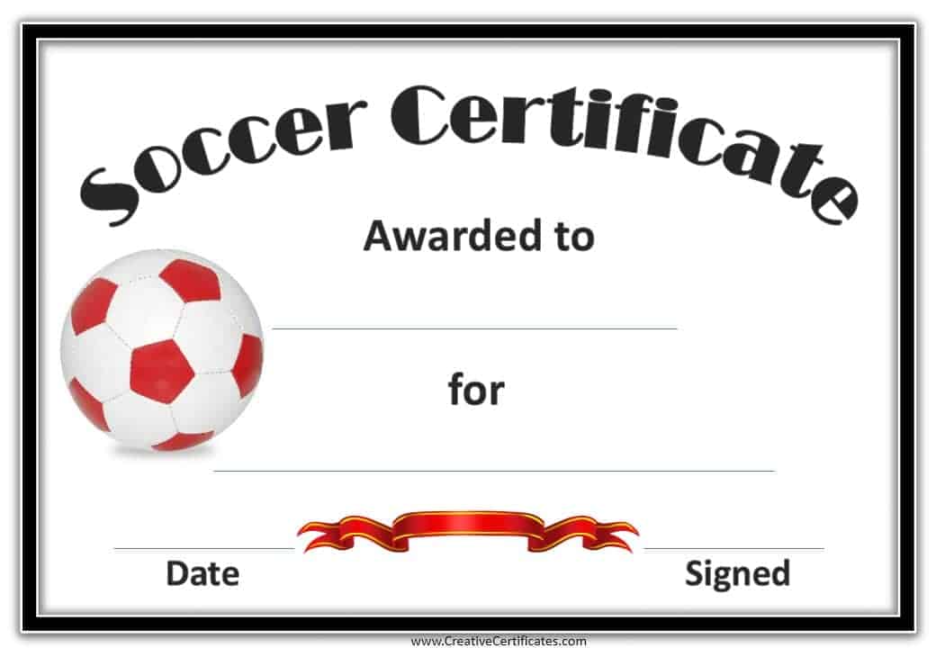 Soccer Award Certificate Template Customize Online
