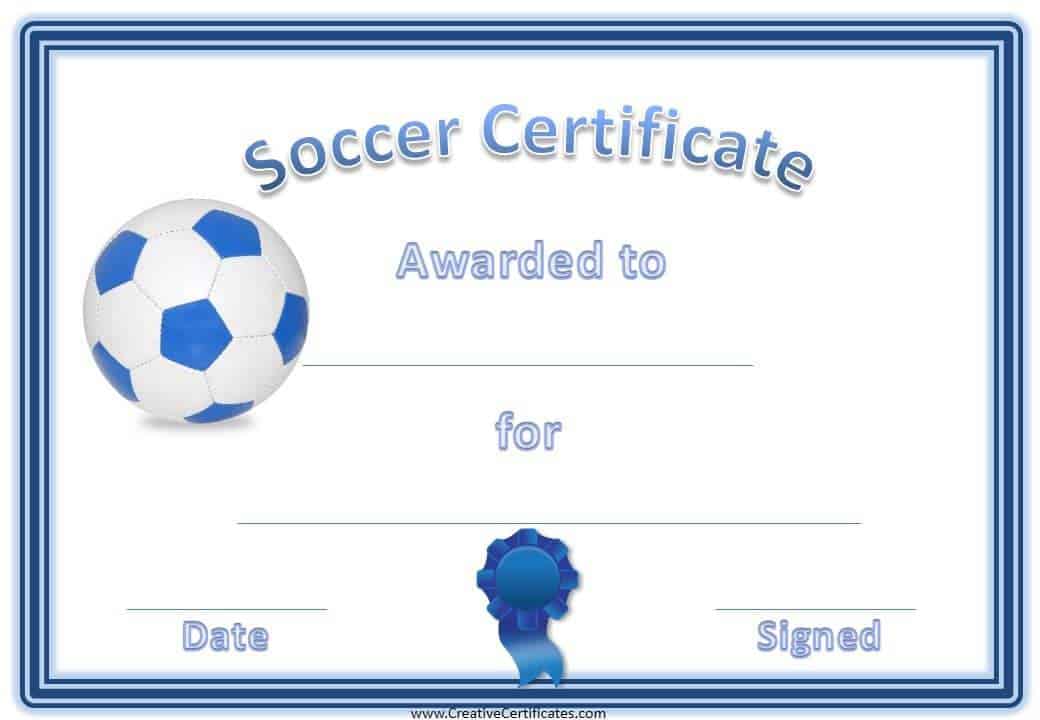 Soccer Award Certificate Template Customize Online