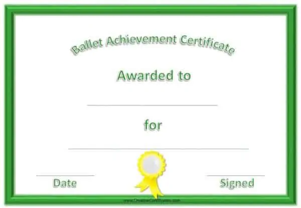Ballet Certificate