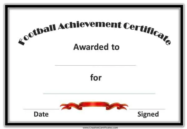 Football award with a simple design and a white background