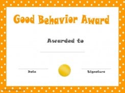 Good Behavior Award