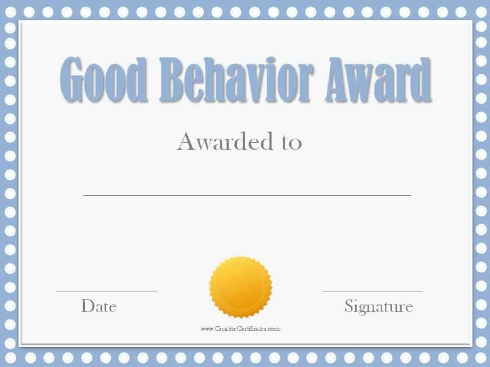 good-behavior-award-certificates