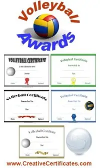 Volleyball Awards and Certificates