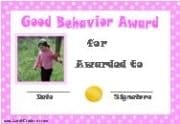Good behavior award Good behavior award