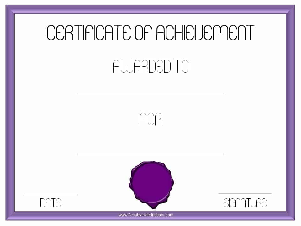 purple certificate template