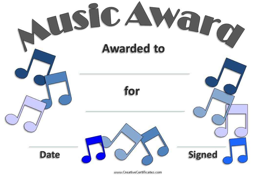 Free Printable Music Certificates For Students