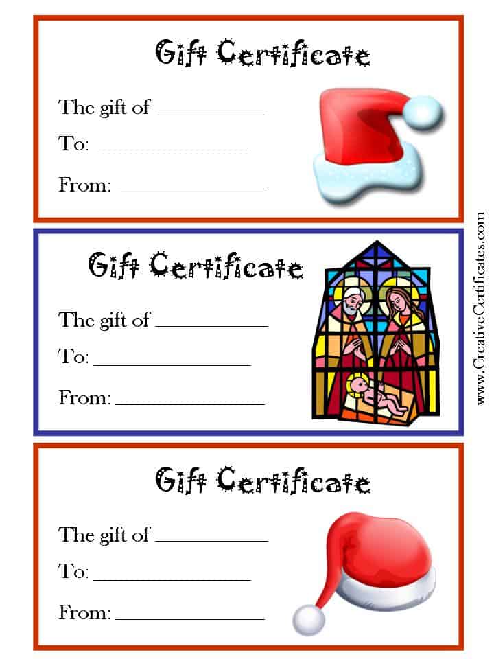 gift certificates for christmas