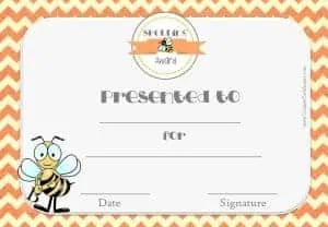 Certificate for spelling bee