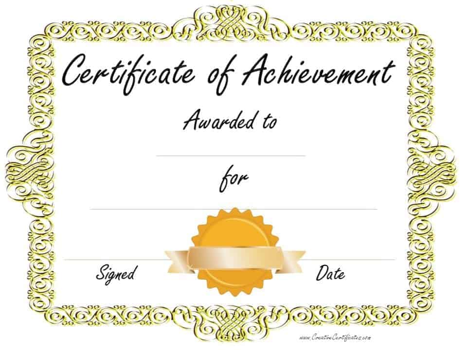 free-customizable-certificate-of-achievement