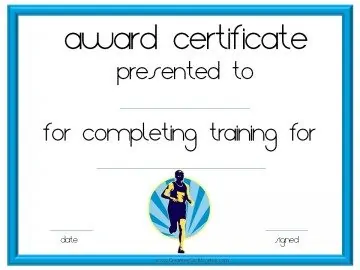training certificate for runners