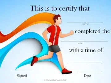 running certificate