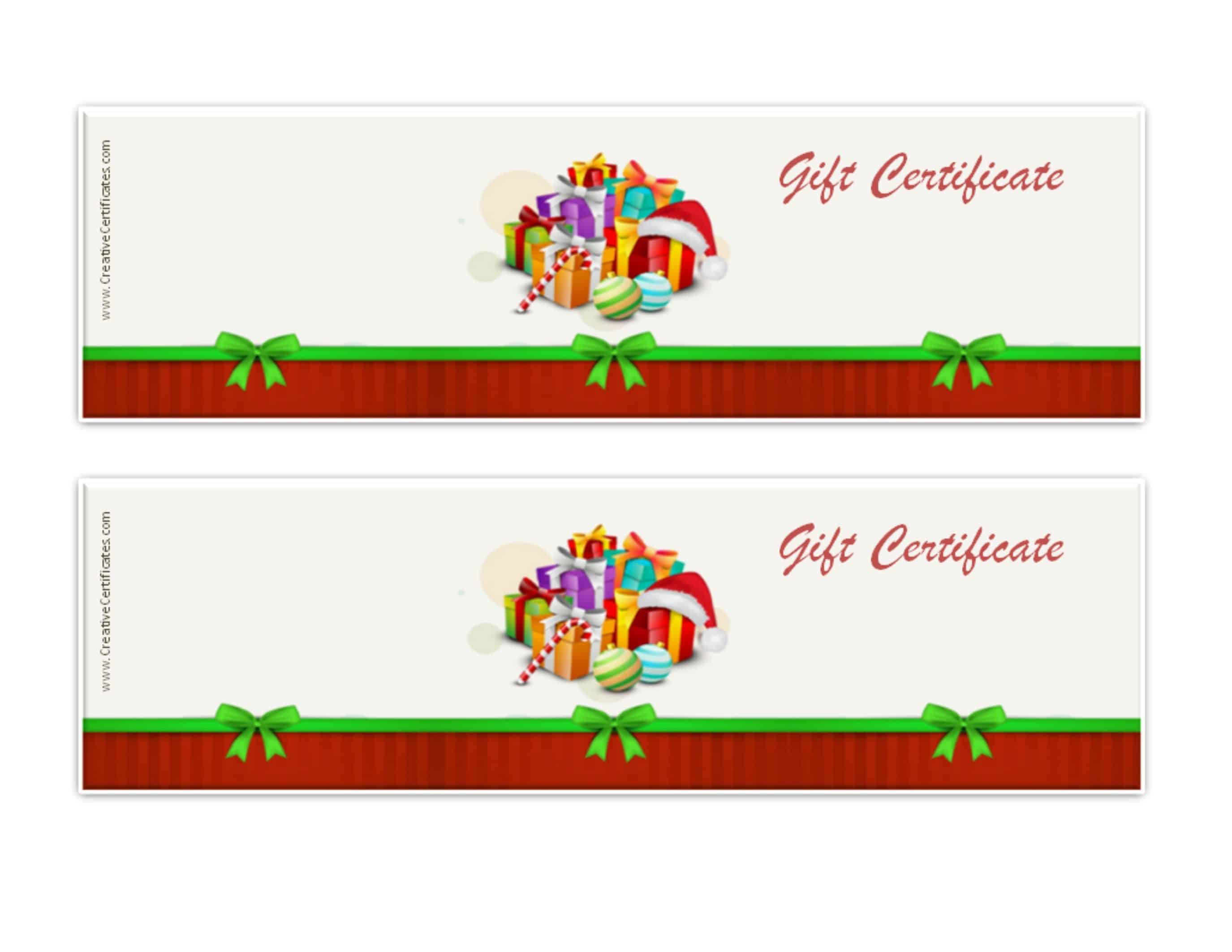 holiday gift certificate templates