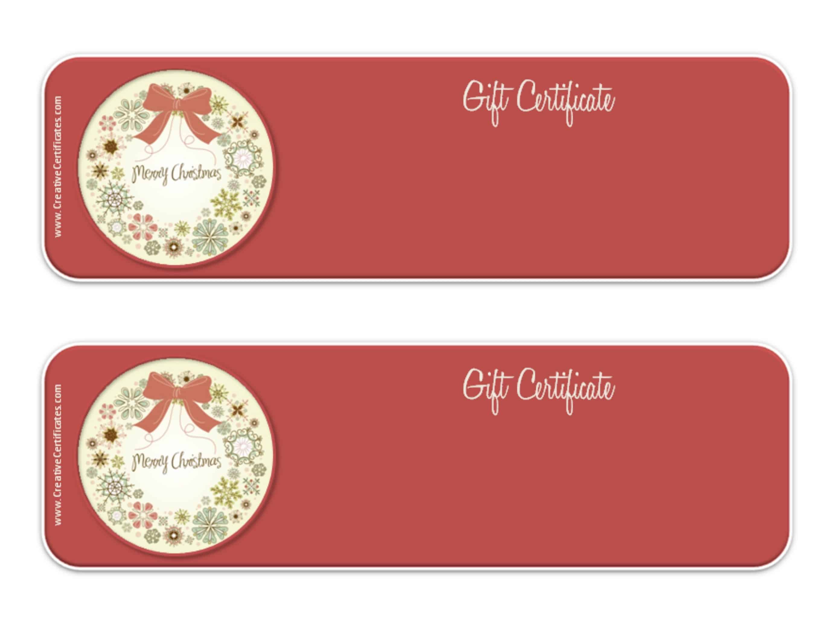 holiday gift certificate templates