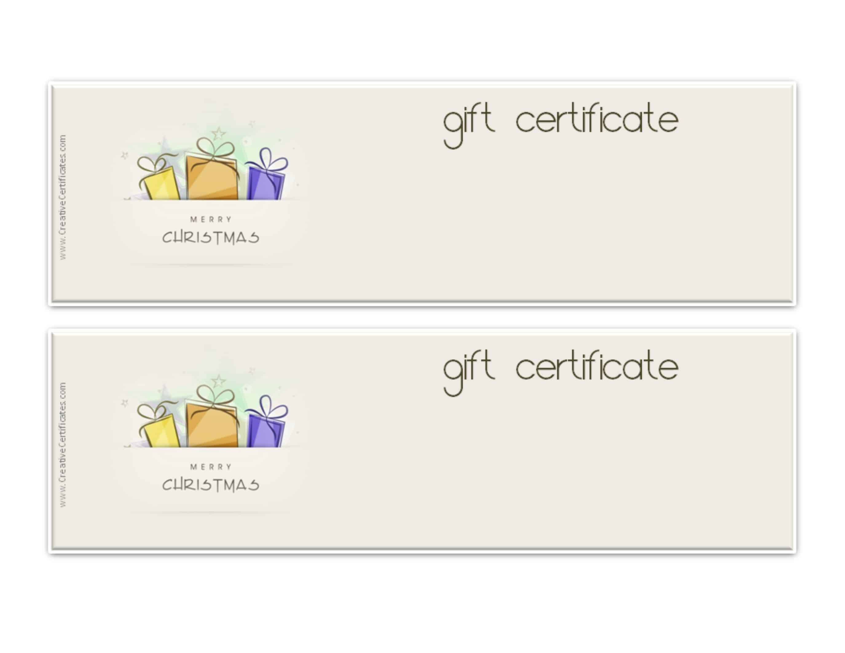 holiday gift certificate templates