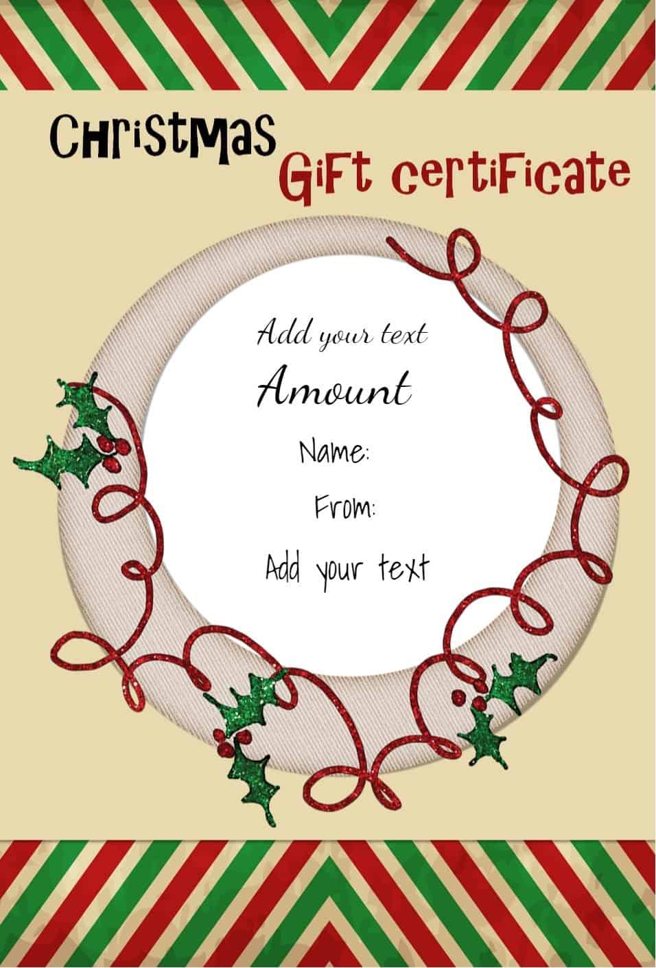 Christmas Gift Certificate Templates