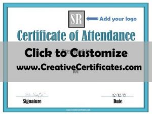 Free attendance certificate template
