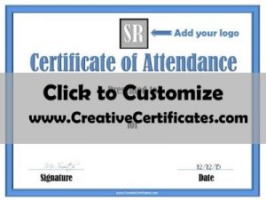 Attendance certificate printable