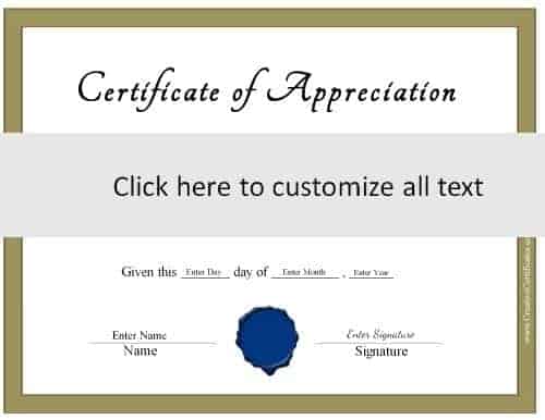 certificate seal template