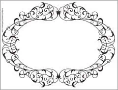 Ornate border with an oval shape