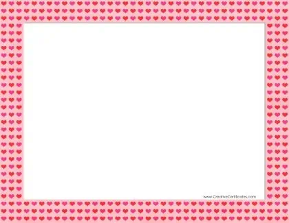 pink border with red hearts