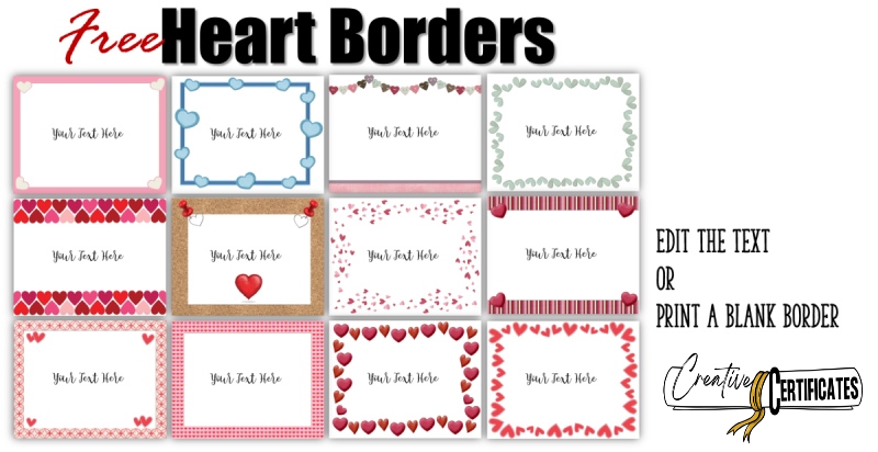 heart borders that you can customize on this site