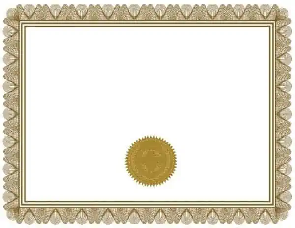 blank certificate