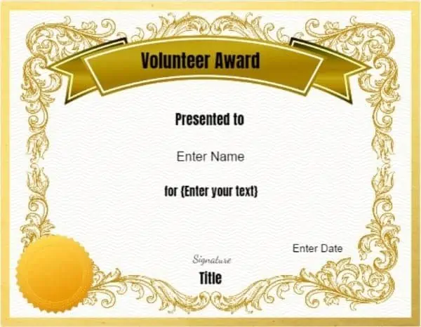 Award for Volunteers