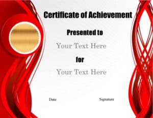 Achievement Award Certificate