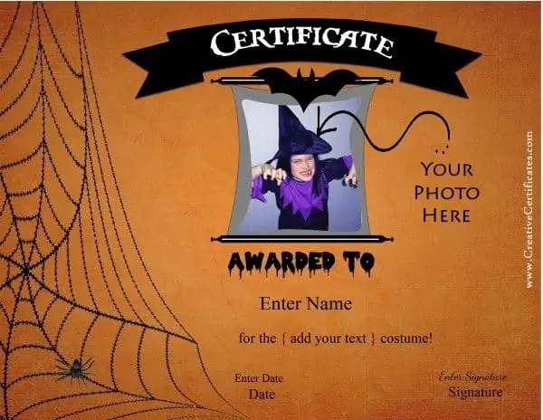 Halloween certificates