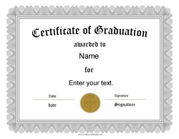 Free Graduation Certificate Printable