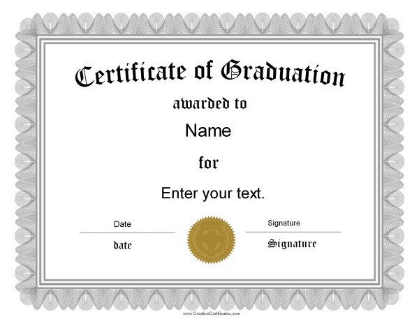 Free Printable Graduation Certificates