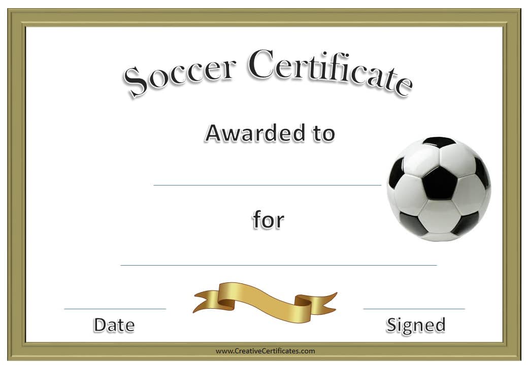 Free Soccer Award Certificate Templates