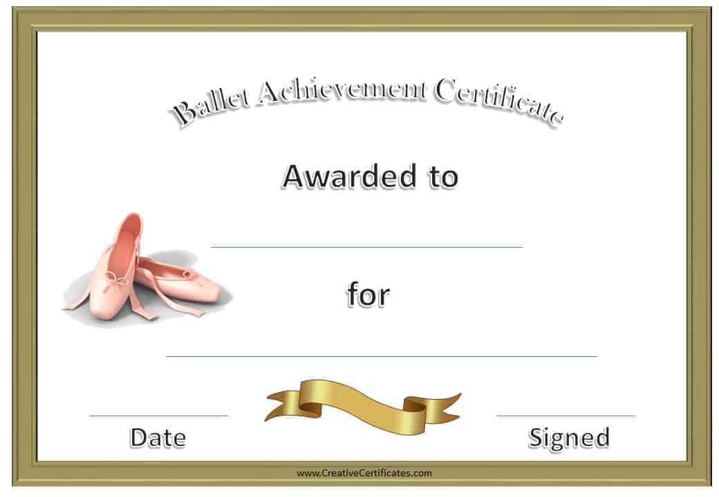 Free Dance Certificate Template Customizable and Printable