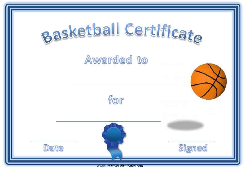Free Editable Basketball Certificates Customize Online & Print at Home