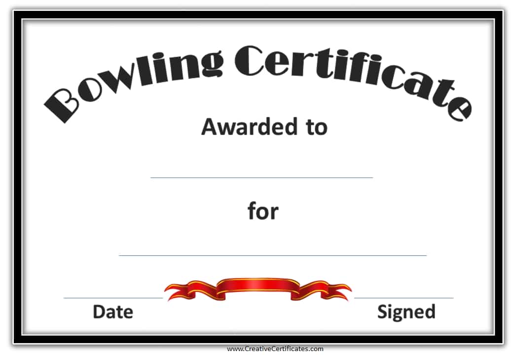 free bowling certificate template