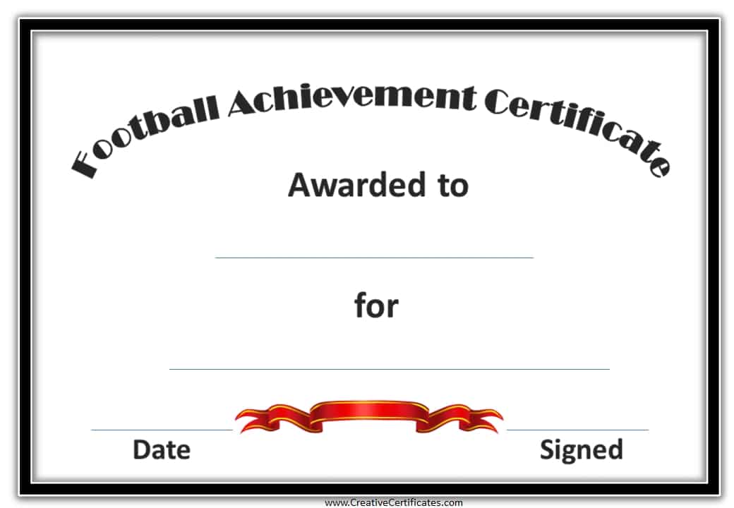 Free Custom Football Certificates