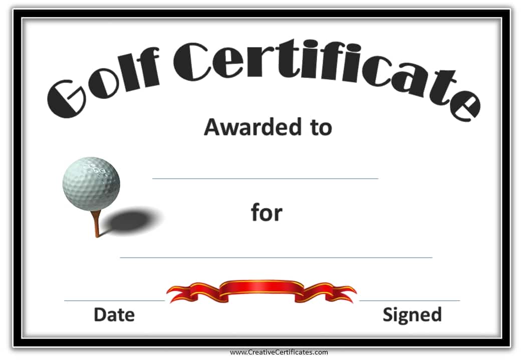 Golf Gift Certificate Template Printable Free
