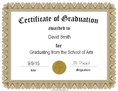 Editable Graduation Certificate