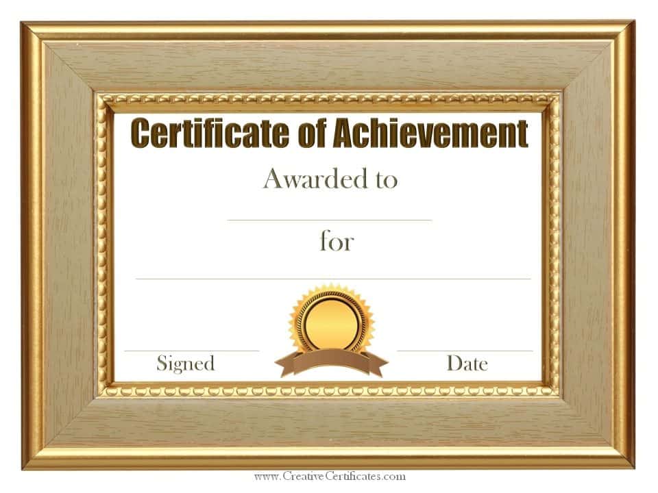 Free Printable Certificate Of Achievement For Students