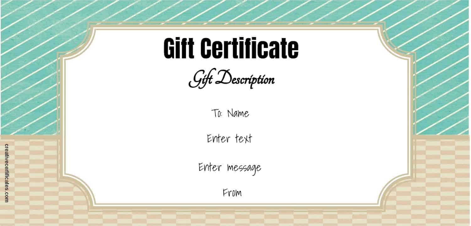 Printable Downloadable Gift Certificate Template Free Printable Templates