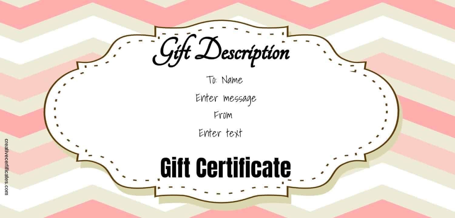 Free Editable Gift Certificate Template Word