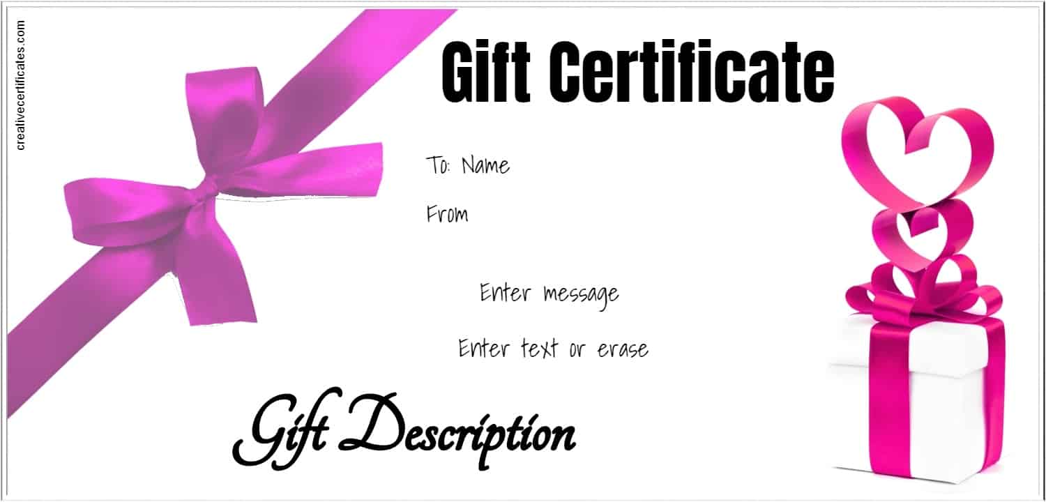 Birthday Gift Certificate Template Word Free Download Gift 